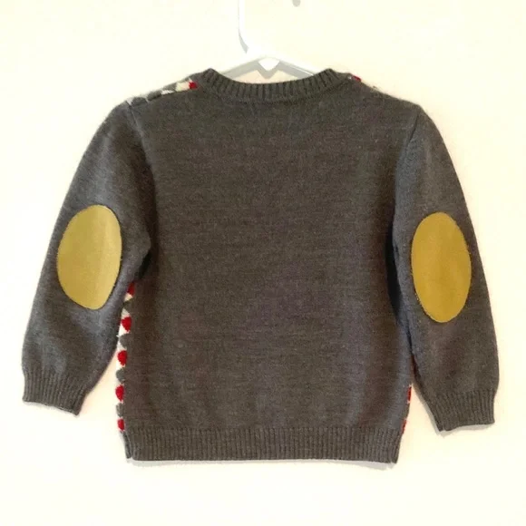 Janie and Jack Diamond V Neck Gray Sweater Size 2T - Picture 5 of 6